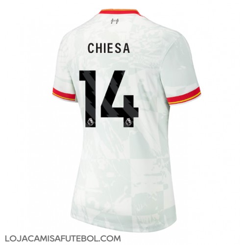 Camisa de Futebol Liverpool Federico Chiesa #14 Equipamento Alternativo Mulheres 2024-25 Manga Curta